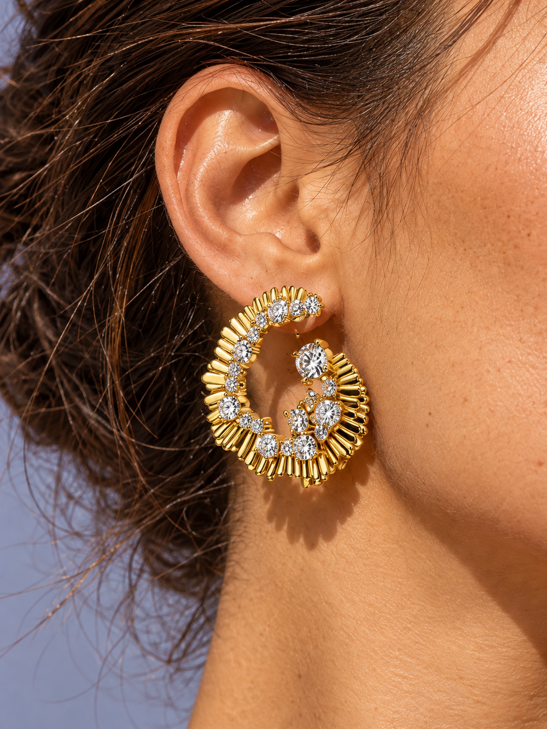 Radiant Crystal Hoops