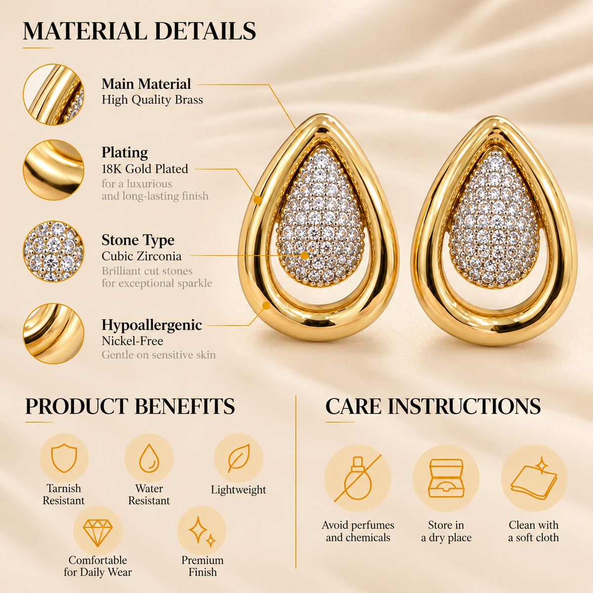Radiant Drop Earrings