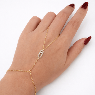 Oval Crystal Hand Chain