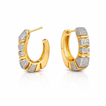 Structured Pavé Hoop Earrings