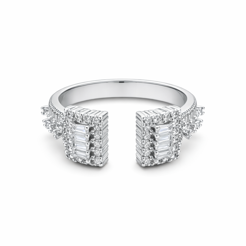 Celeste Open Baguette Ring