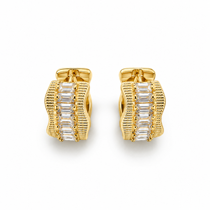 Crystal Wave Earrings- hoop