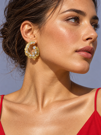 Radiant Crystal Hoops