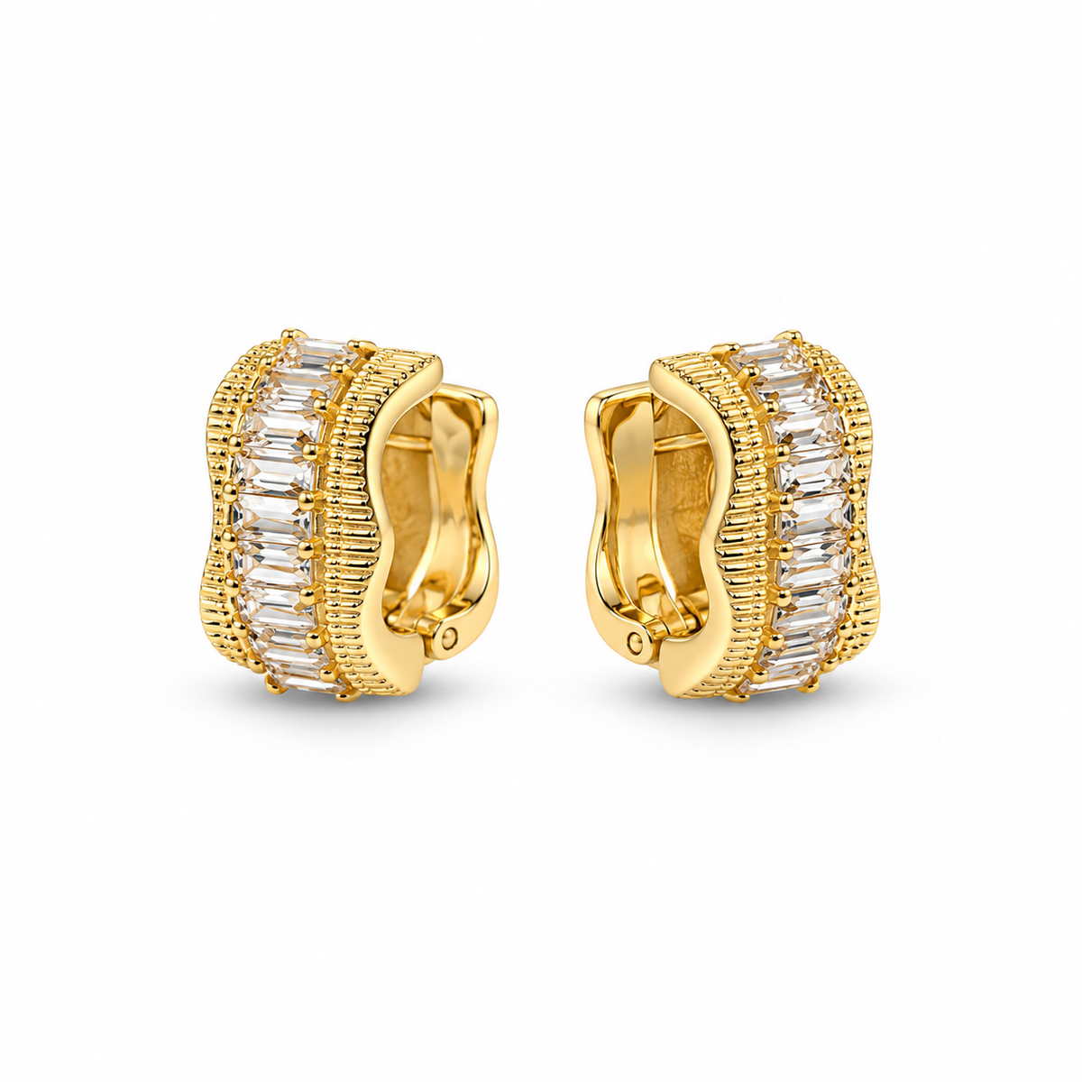 Crystal Wave Earrings- hoop