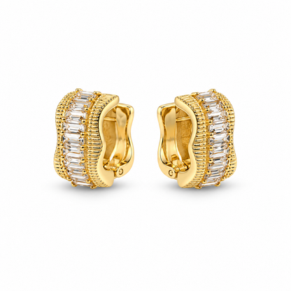 Crystal Wave Earrings- hoop