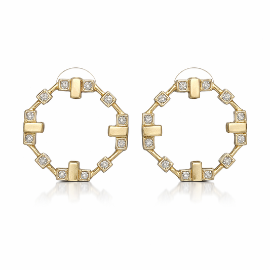 Geo Link Hoop Earrings