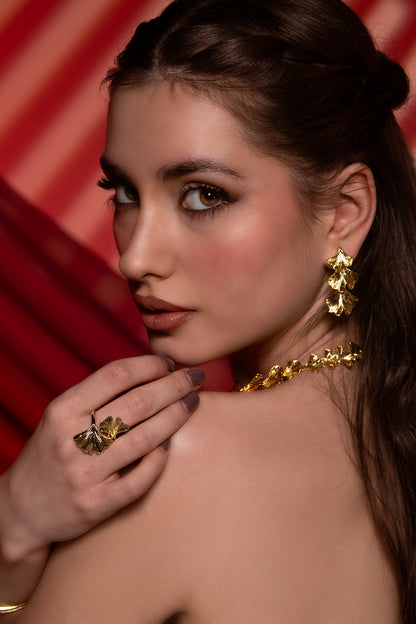 Golden Leaf Statement Ring