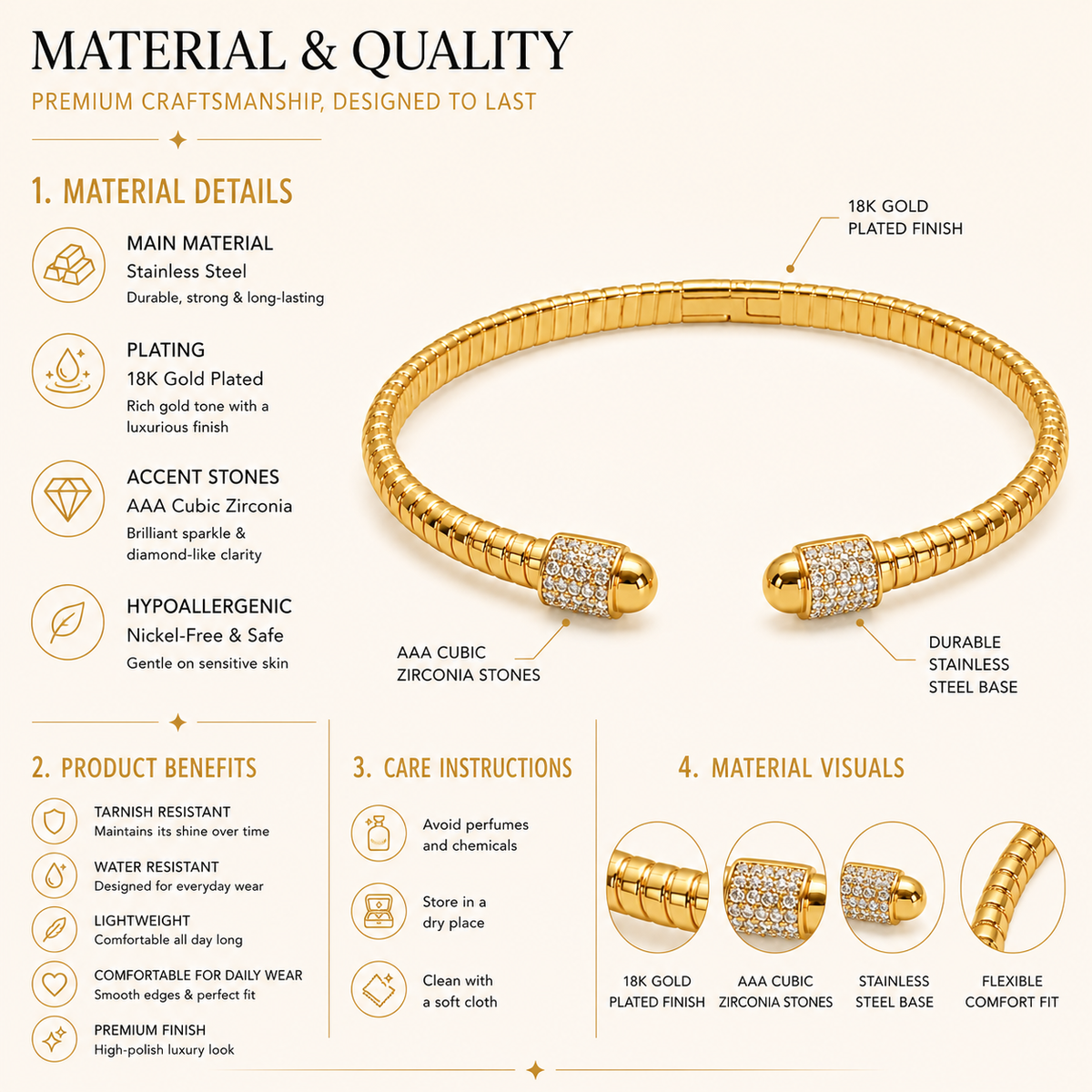 Pavé Open Gold Bangle