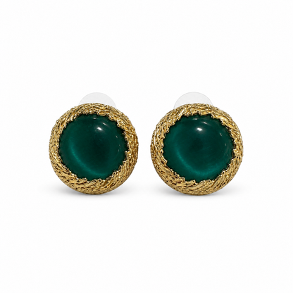 Emerald Aura Stud Earrings