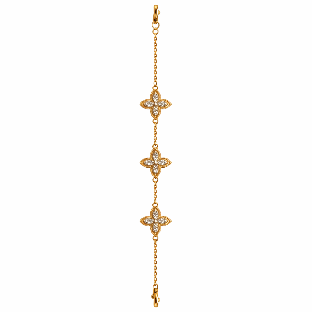 Floral Outline Gold Bracelet