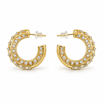 Crystal Arc Hoop Earrings
