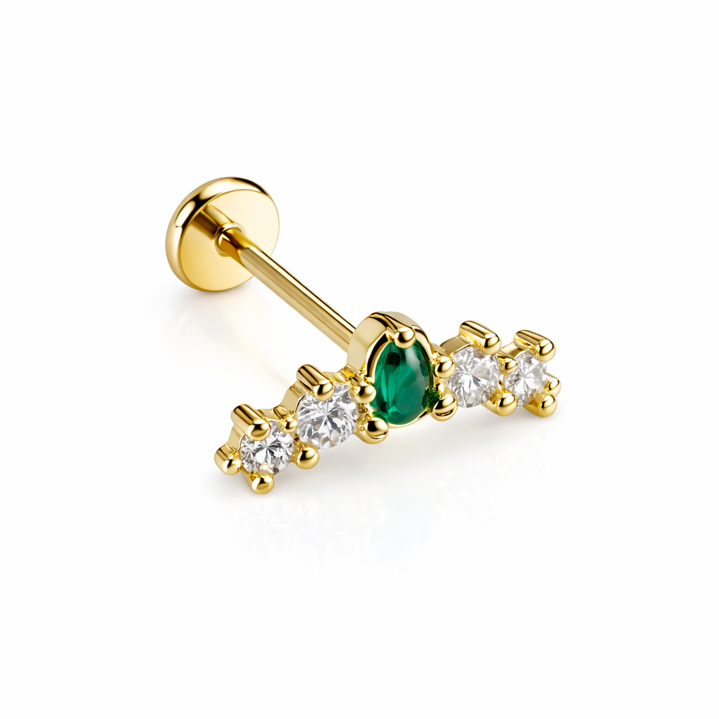 Emerald Spark Line Piercing