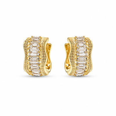 Crystal Wave Earrings- hoop