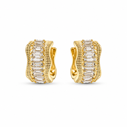Crystal Wave Earrings- hoop