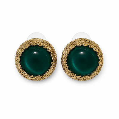 Emerald Aura Stud Earrings