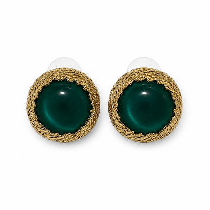 Emerald Aura Stud Earrings