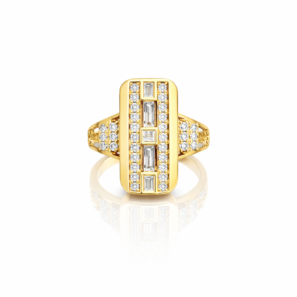 Aurora Bar Crystal Ring