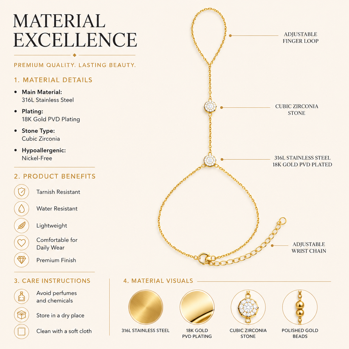 Crystal Dot Hand Chain