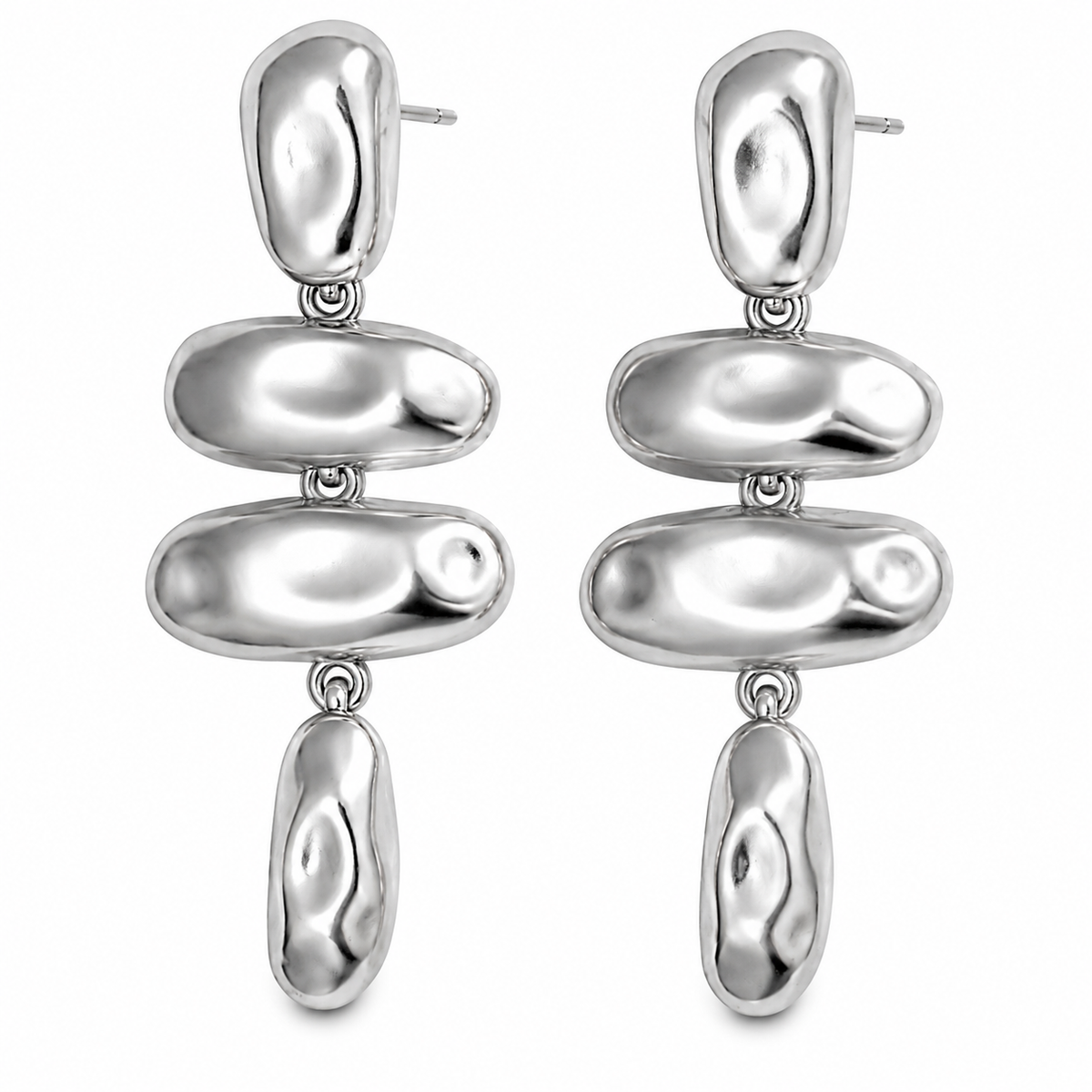 Liquid Drop Silver Earrings