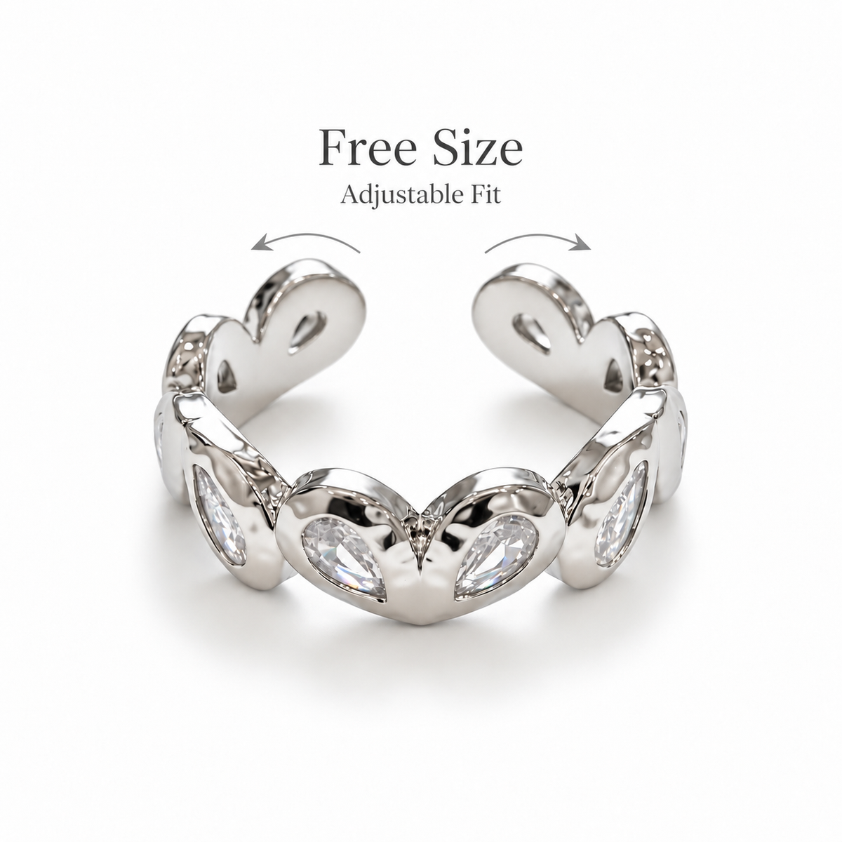 Crystal Teardrop Ring
