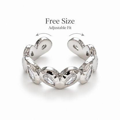Crystal Teardrop Ring