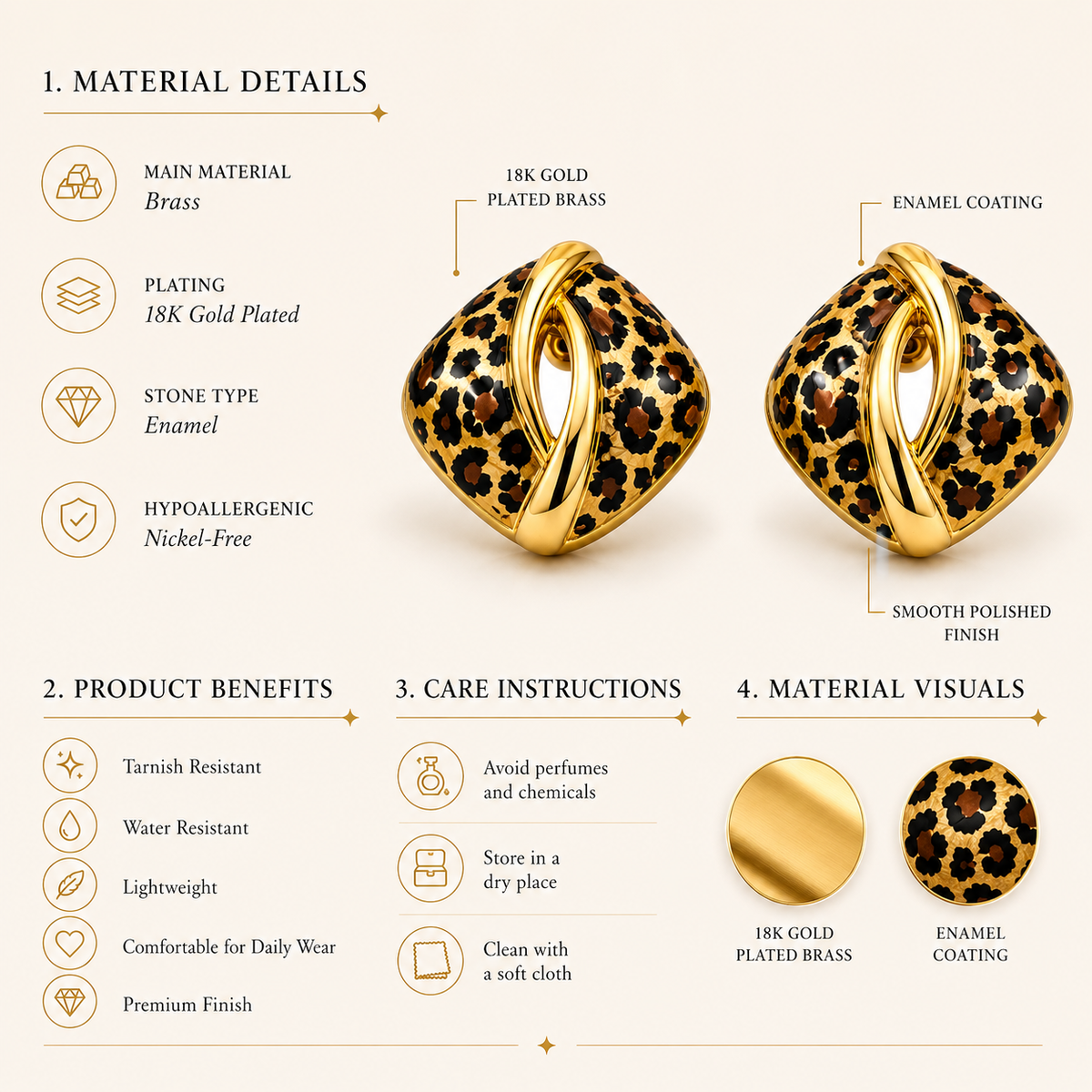 Leopard Twist Earrings