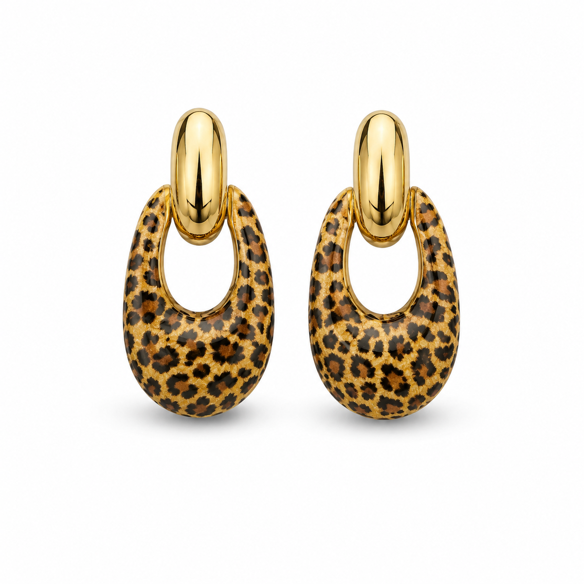 Leopard Drop Earrings