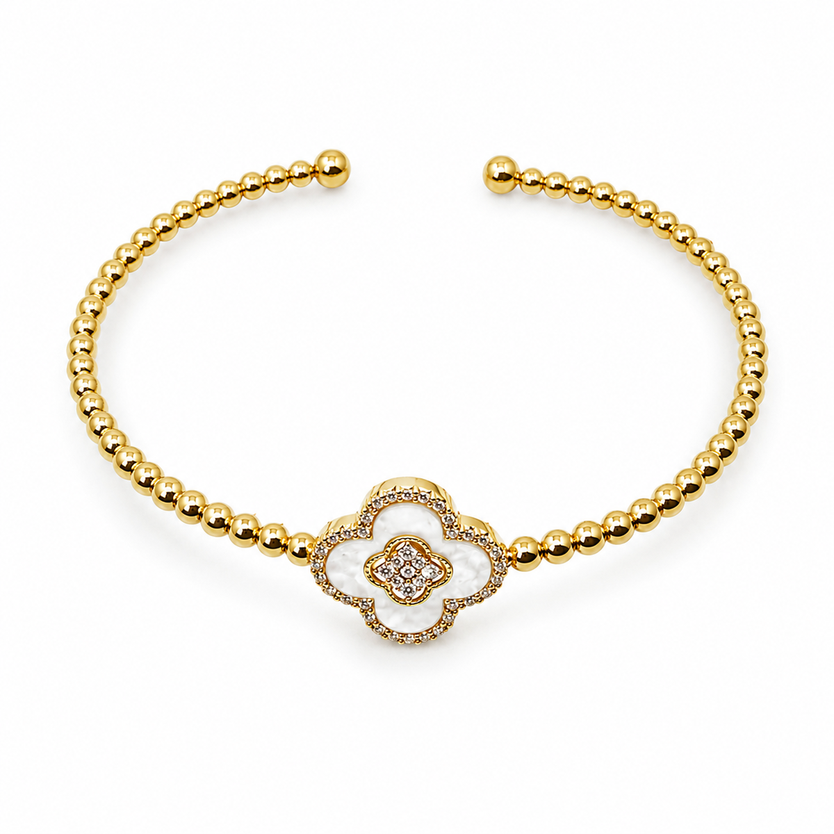 Celestial Clover Beaded Bangle