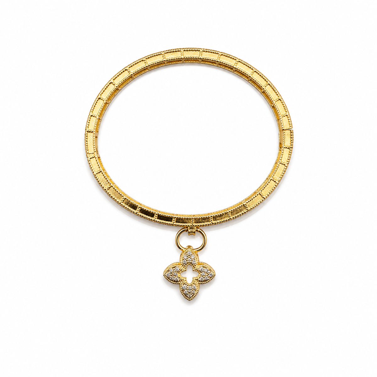 Clover Charm Bangle