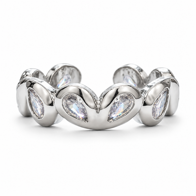 Crystal Teardrop Ring