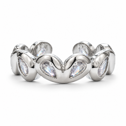 Crystal Teardrop Ring