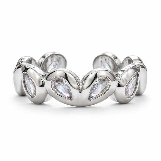Crystal Teardrop Ring