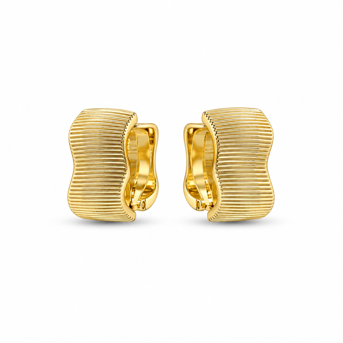 Crystal Wave Earrings- hoop