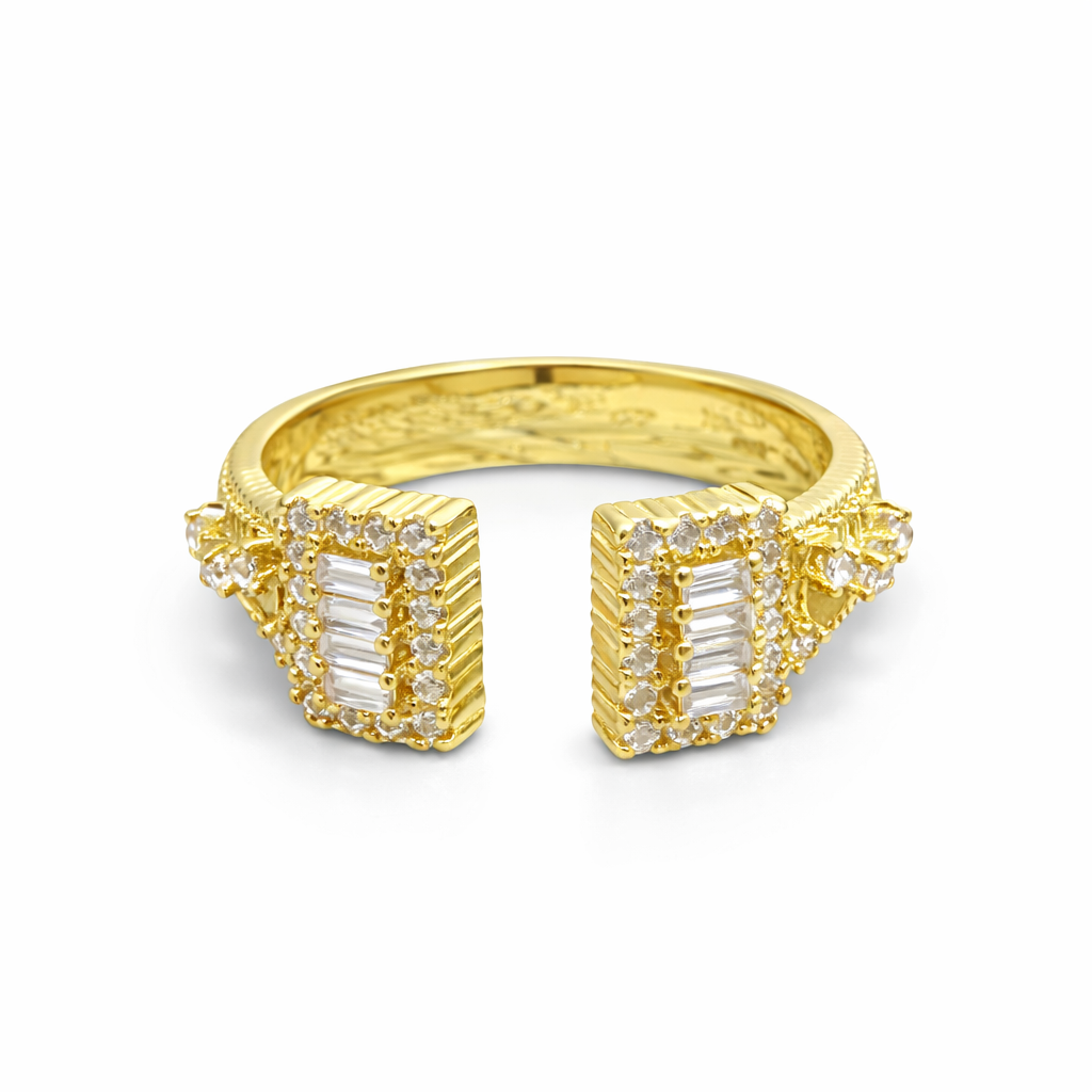Celeste Open Baguette Ring