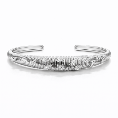 Silver Leaf Cuff Bracelet