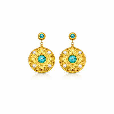 Imperial Medallion Drop Earrings
