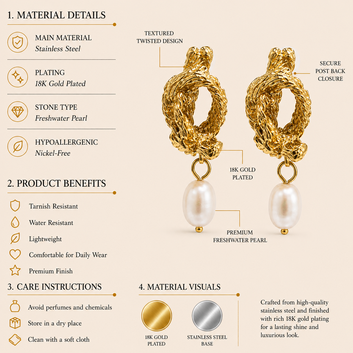 Pearl Twist Earrings