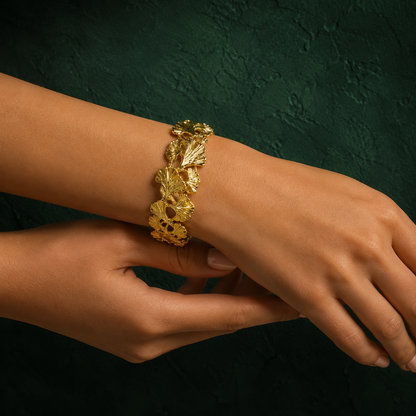 Golden Leaf Cuff Bracelet
