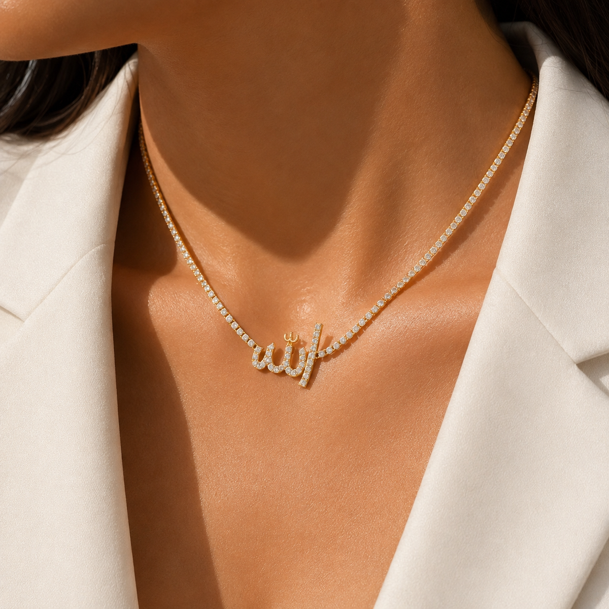 "Allah"  Diamond Necklace