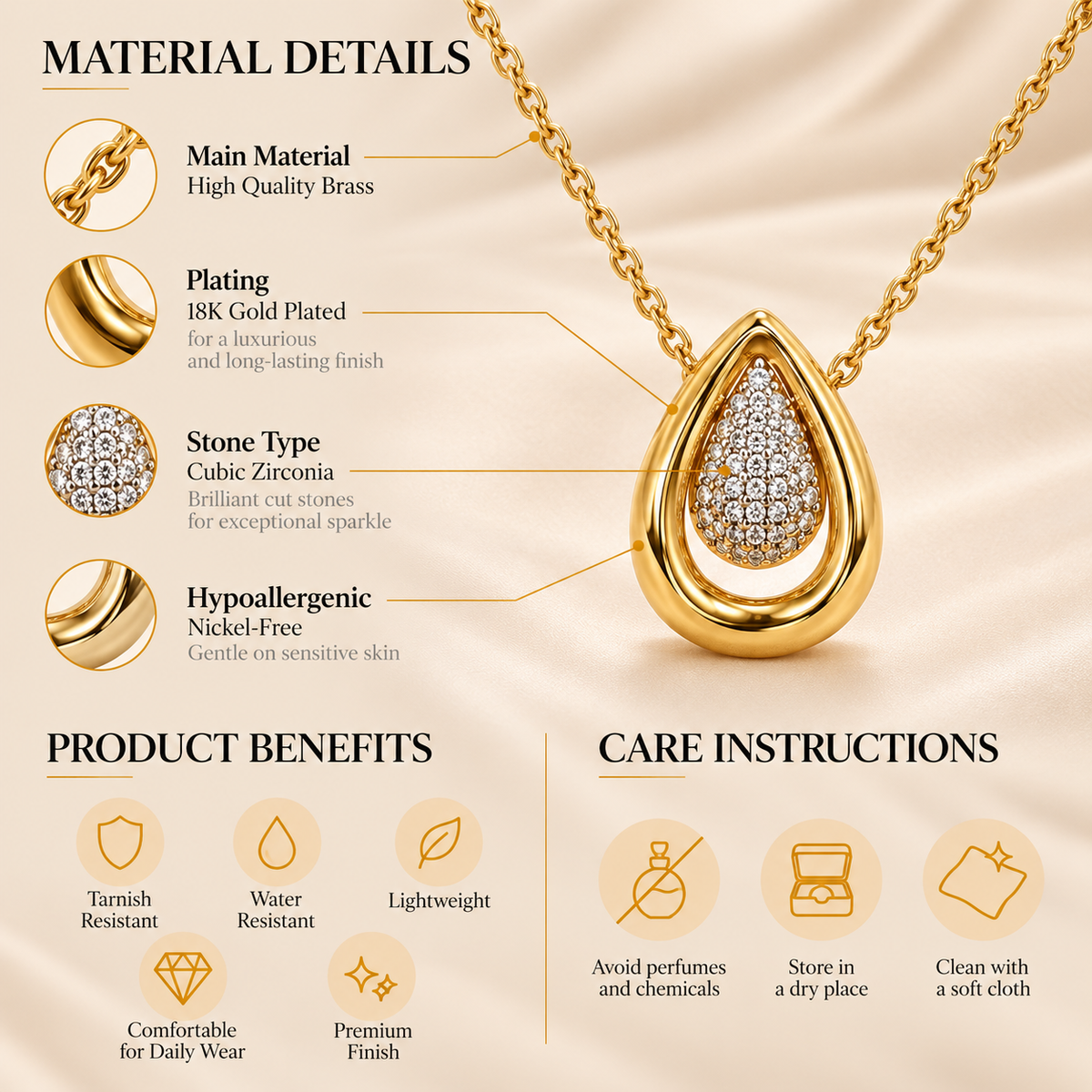 Radiant Drop Necklace