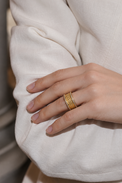 Golden Texture Ring