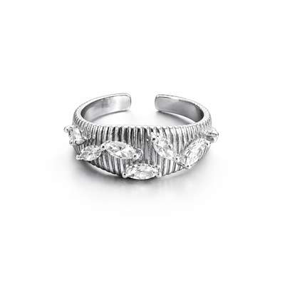 Textured Crystal Dome Ring