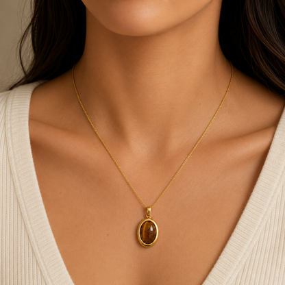 Tiger Eye Oval Necklace