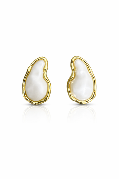 Organic Pearl Stud Earrings