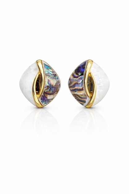 Aurora Shell Clip Earrings