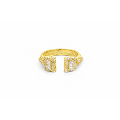Celeste Open Baguette Ring