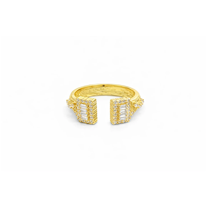 Celeste Open Baguette Ring
