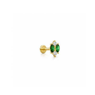 Emerald Marquise Flat Piercing