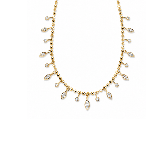 Golden Crystal Charm Necklace