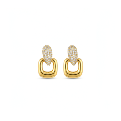 Pavé Square Drop Earrings